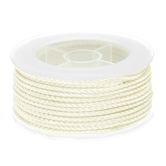 Unique Bargains Nylon Thread Twine Beading Cord 2mm Extra-Strong Braided Nylon Crafting String 11M/36 Feet, Cream