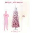 thumbnail image 2 of Slim Pencil Snow Flocked Christmas Tree - Artificial Xmas Tree for Small Spaces with Metal Stand, 2 of 5