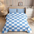thumbnail image 2 of Homewish Vintage Gingham Full Size Comforter Sets 3-Piece, Casual Plaid Bedding Comforter Set, Blue White,Reversible,1 Comforter and 2 Pillowcases, 2 of 6