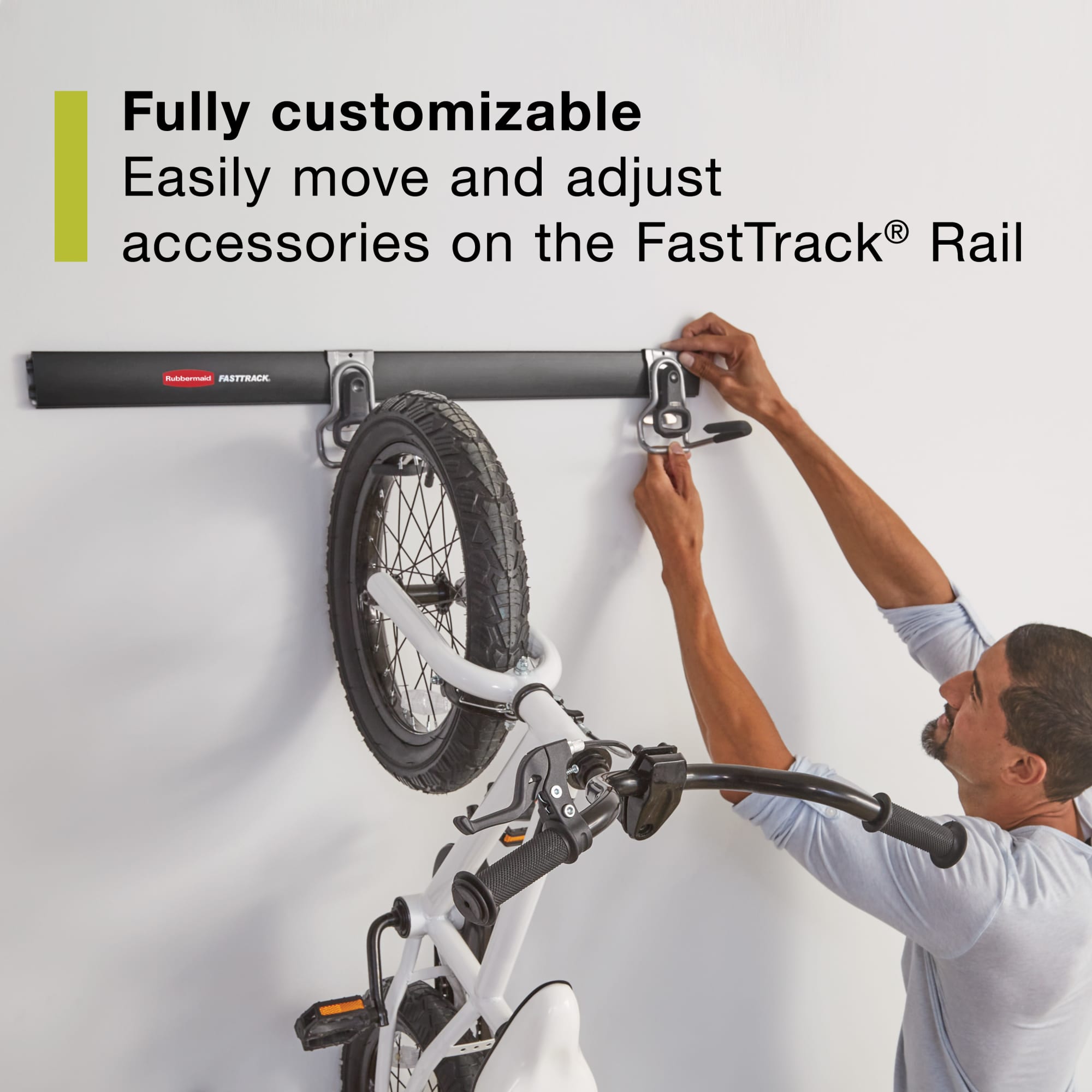 Rubbermaid FastTrack Garage Storage Wall Mounted Rail Kit, 2 Pack
