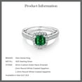 thumbnail image 6 of Gem Stone King 925 Sterling Silver Green Simulated Emerald and White Created Sapphire Engagement Ring for Women (1.58 Cttw, Available in Size 5, 6, 7, 8, 9), 6 of 6