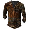 thumbnail image 2 of Camiseta Vintage para hombre, camisa de manga larga con cuello en V de imitación de algodón, ropa informal de gran tamaño, Camisa estampada con ancla de barco, otoño, 2 of 4