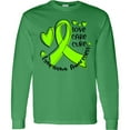 thumbnail image 3 of Inktastic Love, Care, Cure Lymphoma Awareness Lime Green Ribbon Hearts Long Sleeve T-Shirt, 3 of 5