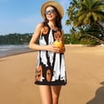 thumbnail image 3 of Fotbe Halloween Ghosts And Pumpkins Vestido de Verano sin Mangas para Mujer – Vestido Midi Línea A, Estilo Camiseta Floral, Vestido Playero Casual y Fluido, 3 of 7