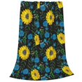 thumbnail image 2 of Fotbe Sunflowers And Blue Flower Manta de Franela Acolchonada con Estampado, Súper Suave y Esponjosa, Extra Grande para Sofá, Cama, Uso Todo el Año-50"x40", 2 of 7