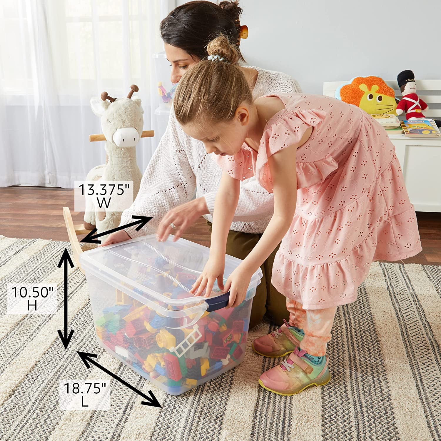 Rubbermaid under-bed wheeled storage box, 68 Qt, 2 per pack, plastic  container, double hinged lid and sturdy wheels - AliExpress