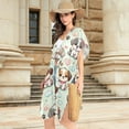 thumbnail image 3 of Beach Vacation Clothes Kimono Cardigan Loose Swimsuit Cover Up for Women Cute Dog Paw Heart Cloud M, 3 of 6