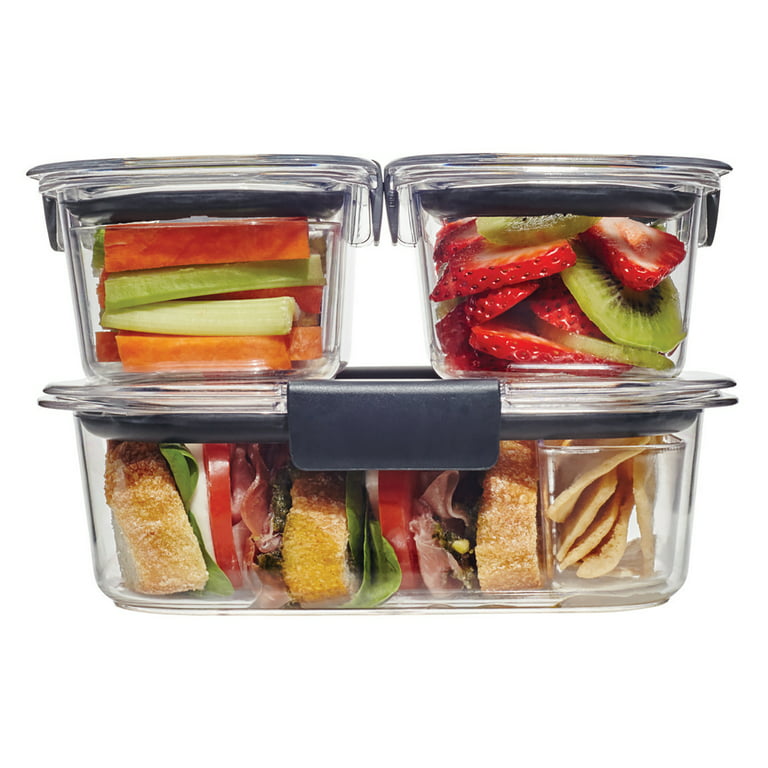 Rubbermaid Brilliance Glass Set of 3 Food Storage Containes with Latching  Lids