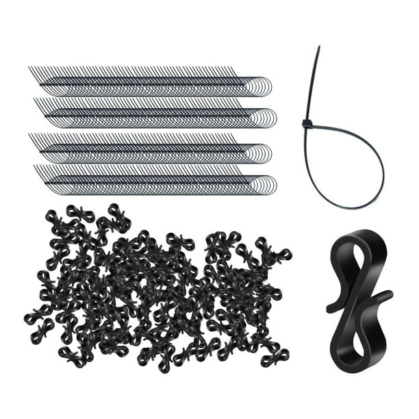120 piezas Clips de luz de canalones ganchos colgantes con con luces de hadas decoración clips en forma de smonpose s para patio interior Negro