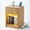 Natural Wood, variant on Fluted Nightstand with Charging Station and LED Light, Mid Century Modern Bedside Table with Drawer and Open Storage Shelf, Rounded Corners End Table for Bedroom Living Room, Walnut Brown