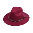 thumbnail image 4 of Western Cowboy Hat for Men Women Red Cowboy Country Unisex Halloween Classic Roll Up Fedora Hat, 4 of 5