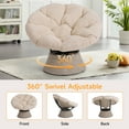 thumbnail image 3 of Dovov 360 Swivel Papasan Chair with Fabric Cushion, Comfy Papasan Accent Chair Oversized Metal Frame Round Lounge Chair, Beige, 3 of 12