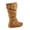 Tan, variant on Zone 70 Women's Comfort Zipper Buckle Slouch Casual Flat Heel Mid Calf Round Toe Boots ( Black, 5)