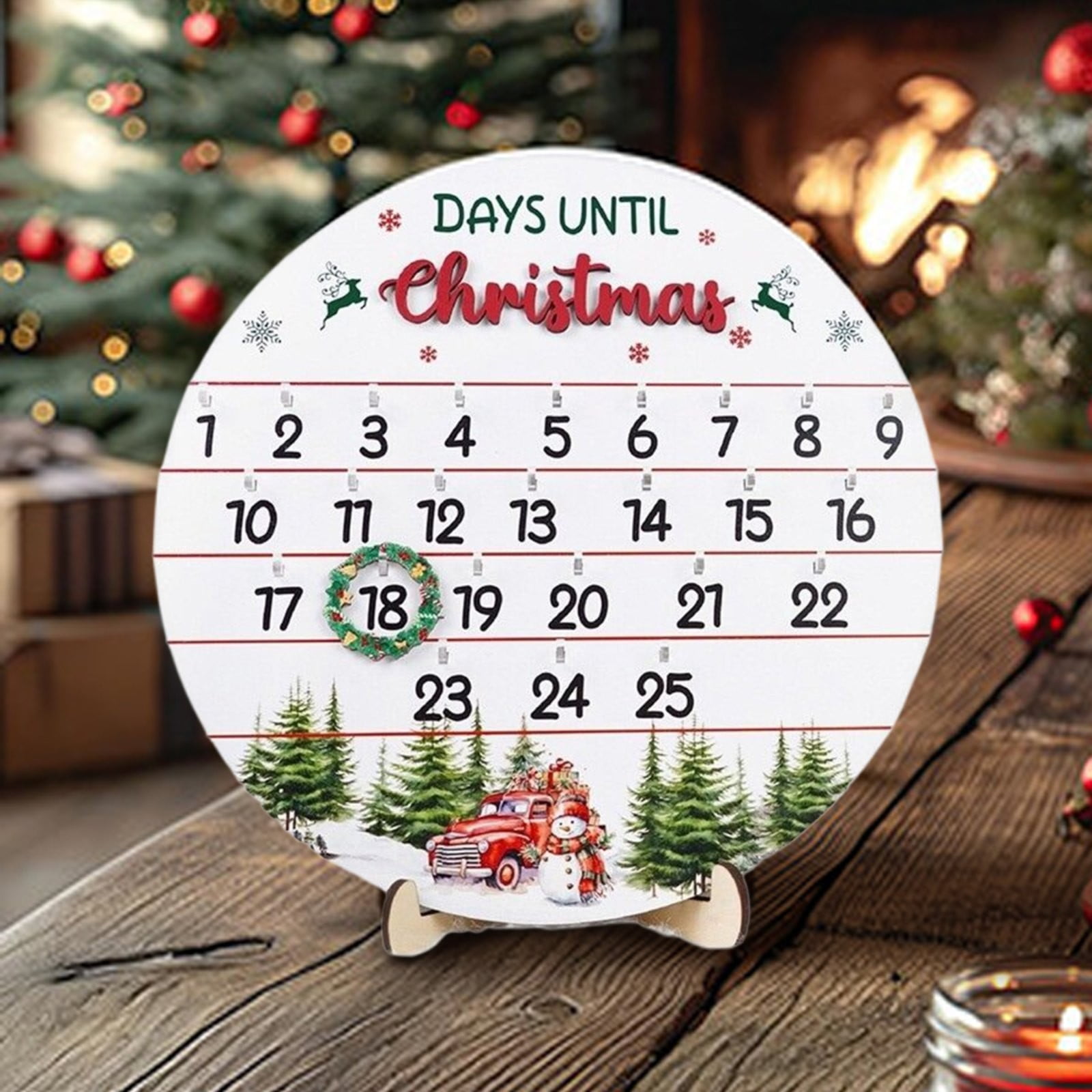 Ctnporpo Wooden Christmas Countdown Advent Calendar 2025 Day Until