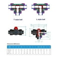 thumbnail image 4 of 1Pcs 3 Way Ball Valve T /L Type Multiple Control Valve Pipe Fittings Garden Irrigation Water Tube Connectors ,Convenient to Use, 4 of 6