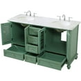 thumbnail image 5 of Elegant Decor Rhodes 60" Double Marble Top Bathroom Vanity in Vintage Mint, 5 of 16