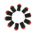 thumbnail image 1 of 10x Bouton Poussoir Interrupteur à 2 Broches Rouge 14*14mm, 1 of 6