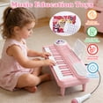 thumbnail image 2 of Pink Keyboard Piano for 1 2 Year Old Girl,Baby Piano for Toddler 1-3,with Microphone&DIY Stickers&Sheet Music,Birthday Gift for Kids, 2 of 8