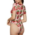 thumbnail image 2 of Balery Cute Strawberry Body de cuello redondo de manga corta para mujer Tops de manga corta Tops básicos-Small, 2 of 7