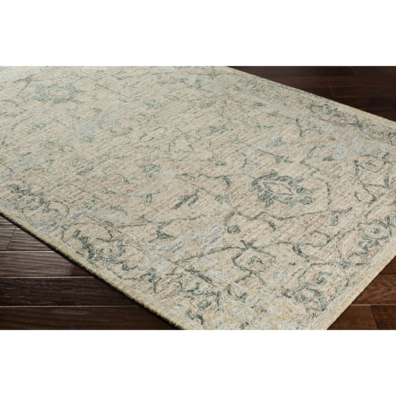 BoutiqueRugs Connellsville Traditional Area Rug - Green, Sage, Slate Blue - 18" x 18" Sample
