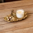 thumbnail image 2 of Elegant Golden Leaf Resin Serving Tray Decorative Centerpiece for Dining and Countertop Display 16cm Home Decor, 2 of 5