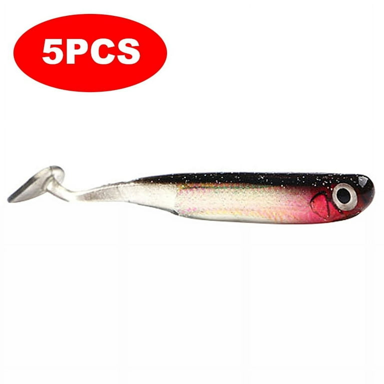 5pcs/Lot Jig Hook Silicone Soft Bait Set Swimbait 8cm 14g Fishing