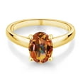 thumbnail image 2 of Gem Stone King 2.00 Ct Oval Ecstasy Mystic Topaz 10K Yellow Gold Ring, 2 of 4