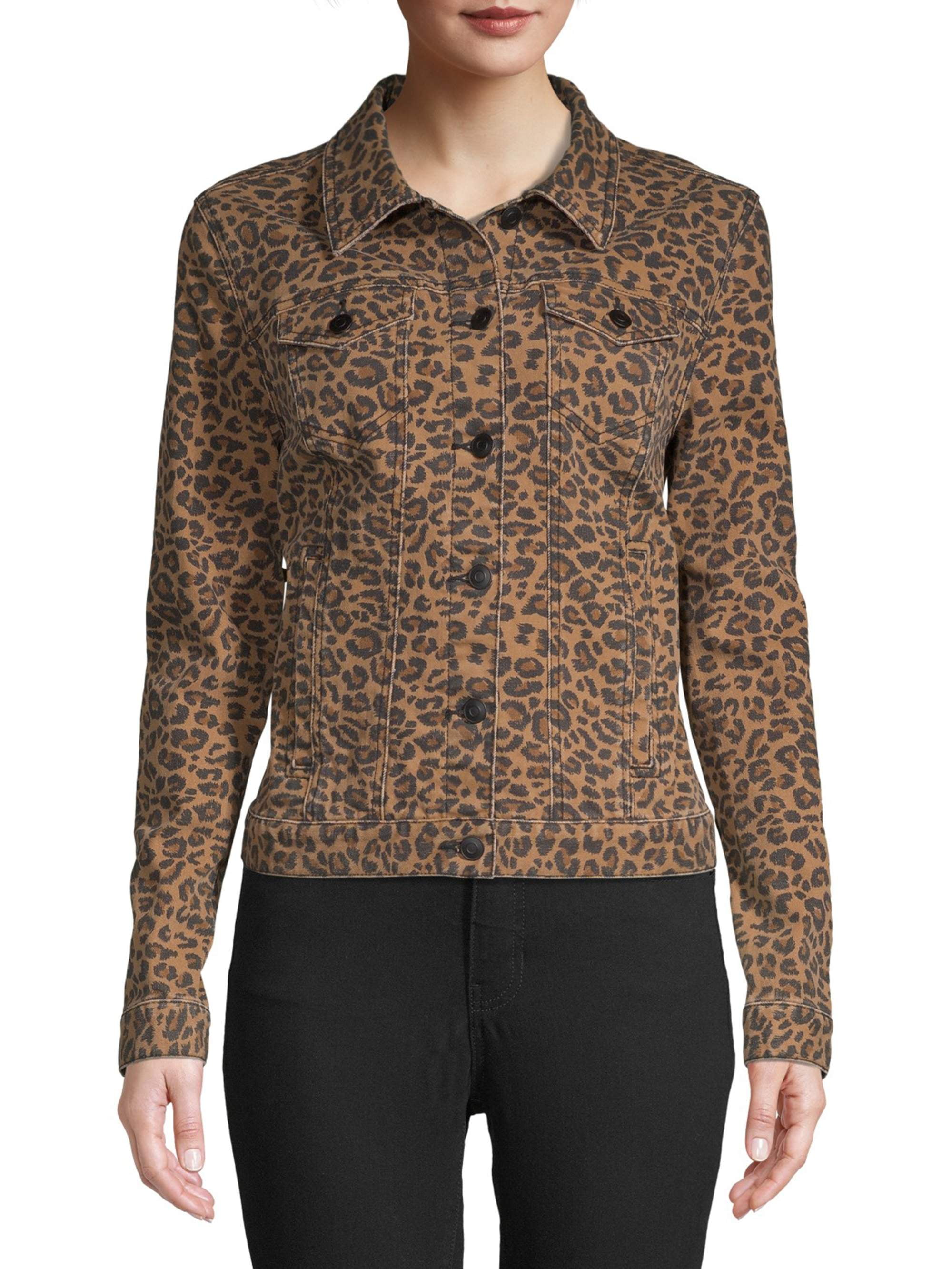 walmart leopard denim jacket