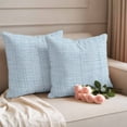 thumbnail image 2 of Misty Blue Rustic Outdoor Waterproof Pillow Covers, Vintage Farmhouse Blue Solid Color Decorative Square Throw Pillowcase Sofa Cushion Sham for Patio/Couch/Chair, 18"x18" 2 Pack, 2 of 8