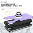 thumbnail image 2 of Allytech Hybrid Case for iPhone 15 Plus with 360° Rotatable Ring Kickstand, Soft TPU + Rugged PC, Screen Lens Protection Shockproof Anti-Fall Magnetic Car Mount Back Case - Purple, 2 of 7