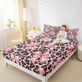 thumbnail image 4 of spefrowx Watercolor Bow King Sheets for Women, Pink Brown Fashion Leopard Print Bedding, 4 Pieces, 1 Flat Sheet, 1 Fitted Sheet and 2 Pillowcases, 4 of 6