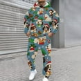 thumbnail image 5 of Men's Casual Christmas Printed Long-sleeved Hooded Sweatshirt and Sweatpants Two-piece Set, Fleece-Lined for Holiday Gifts Winter Sports and Festive Events,Light Blue,XL, 5 of 6