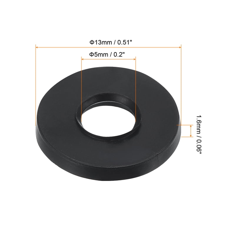 PATIKIL Nylon Flat Washers - 12mm ID, 24mm OD, 2mm Thick | M12 Hard Plastic Sealing Gaskets, Pack Of 25 (White)