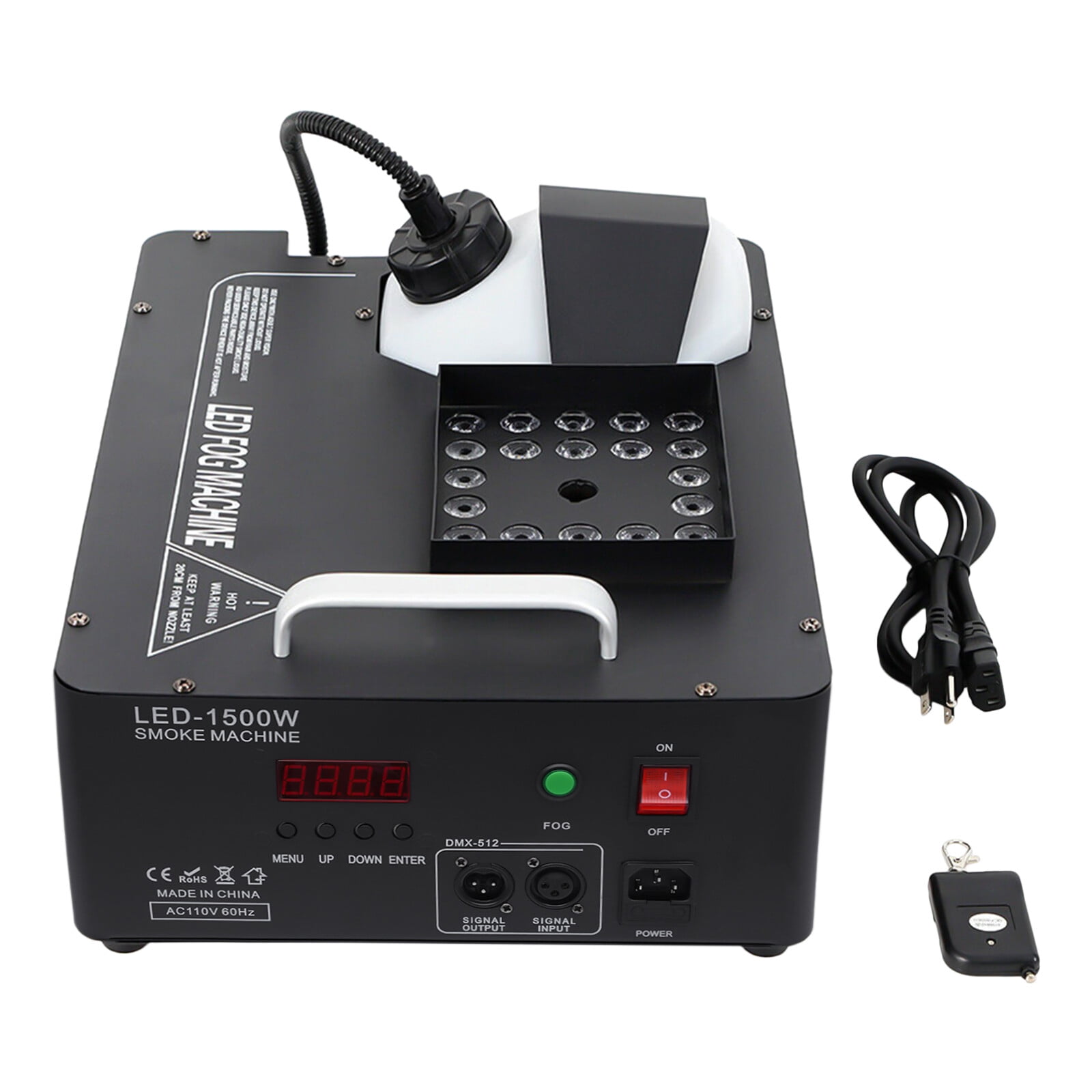 1 PCS Black 1500W Smoke Fog LED RGB DMX Vertical Spray Stage Light Fogger Effects Machine(Model), Product Size:  42*32*24cm/16.54*12.6*9.45 in