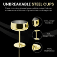 thumbnail image 7 of TMNovo Coupe Glasses Set of 4 - 15 oz Mirrored Gold Stainless Steel Martini & Champagne Glasses Set, 7 of 7