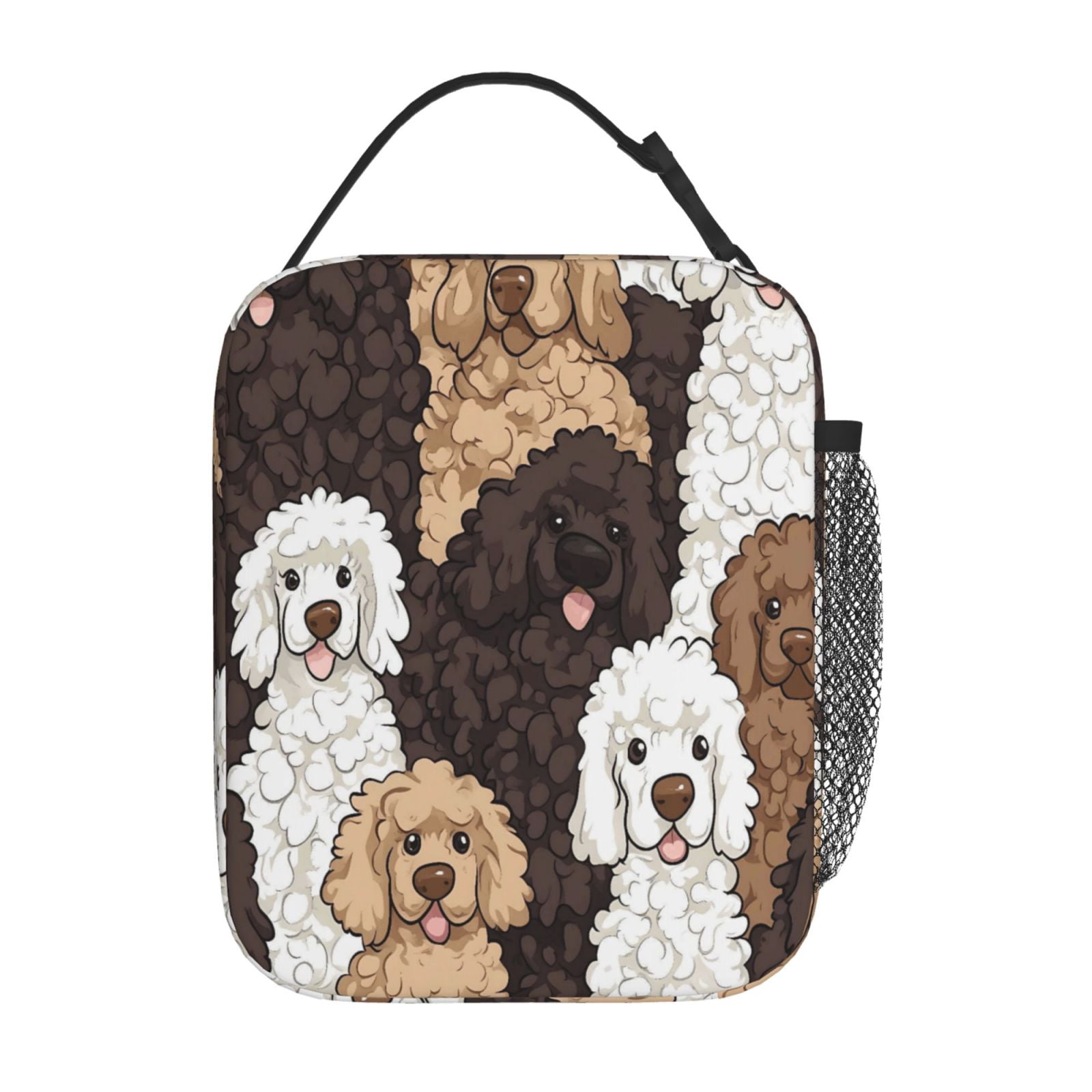Lunch Bag For Women Men Insulated Portable Lunch Box Bento Box Office Picnic Travel Cooler Bag Curly-Haired Dog