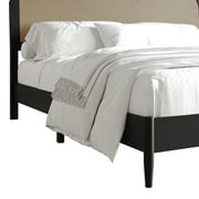 Castle Place Rattan Wooden King Platform Bed, Black
