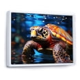 thumbnail image 2 of Designart "Underwater Abstract Voyage I" Animals Turtle Floater Framed Wall Decor, 2 of 5