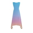 thumbnail image 4 of Ovzne Robes pour Femmes 2025 Robe d'Été Robe Dégradée Sans Manches Col Rond avec Cordon de Serrage Décontractée à Volants Jupe Trapèze Mini Robe d'Été Liquidation, 4 of 7