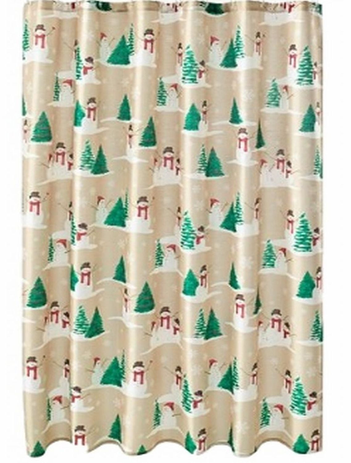 Christmas St Nicholas Square Snowman Frosty Pines Fabric Shower Curtain 70x70 