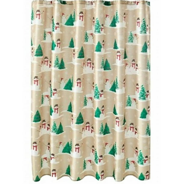 St Nicholas Square Tan Snowman Trees, Holiday Shower Curtains At Kohl S