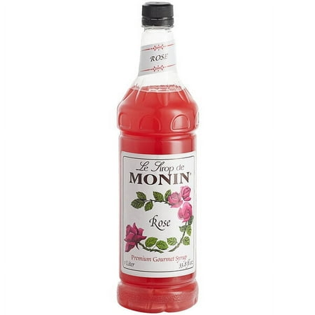 Monin - Rose Syrup, Elegant and Subtle, Great for Cocktails, Mocktails, and Soda, Gluten-Free, Non-GMO (1 Liter, 33.8 fl.oz)