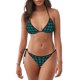 thumbnail image 1 of Fotbe Teal On Black Plaid Traje de Baño para Mujer de Dos Piezas – Bikini Sexy de Tirantes Tipo Halter con Diseño Triangular, 1 of 6
