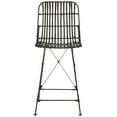 thumbnail image 6 of SAFAVIEH Minerva 23" High Wicker Barstool, Brown/Black, Set of 2, 6 of 11