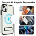 thumbnail image 5 of for iPhone 14 PU Leather Back Case, Built-in Invisible Stand [Compatible with Magsafe] Protective Slim Kickstand Anti-fall Phone Cover Compatible with iPhone 14, White, 5 of 8