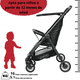 thumbnail image 5 of Carriola para Bebé Ligera Plegable Ruedas de Goma Cinturón 5 Puntos Toldo Apta desde 12 Meses Hasta 16 kg - Negro, 5 of 7