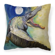 Carolines Treasures JMK1207PW1414 Alligator Canvas Fabric Decorative Pillow  14Hx14W multicolor