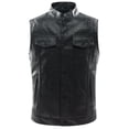 thumbnail image 2 of Chaleco de moto NAVEKULL para hombre de piel negro vintage, 2 of 7