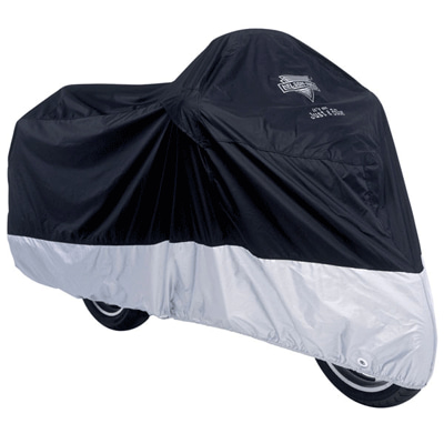 Nelson Rigg Deluxe Motorcycle Cover - Nelson Rigg MC904L Black/Silver Deluxe All-Season Cover for Motorcycle Size L