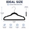 thumbnail image 3 of Cozymood 50 Pack Velvet Baby Hangers, 11" Non-Slip Kids Hangers, Ultra Slim Toddler Clothes Hangers with Swivel Hooks, Black, 3 of 7